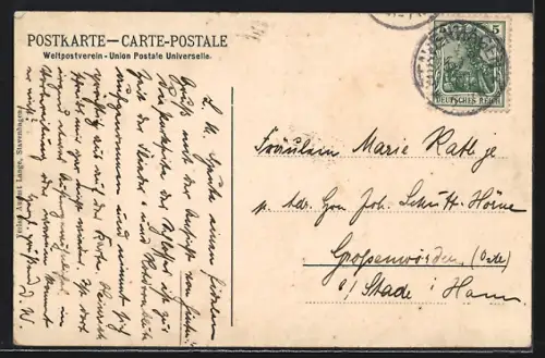 AK Jürgensdorf, Rückansicht des Schlosses