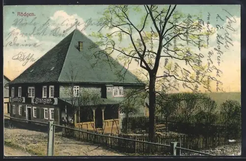 AK Rödgen / Siegen, Partie am Gasthof W. Stangier