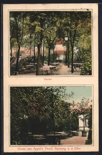 AK Hamburg-Harburg, Gasthaus Appel`s Tivoli mit Gartenansicht
