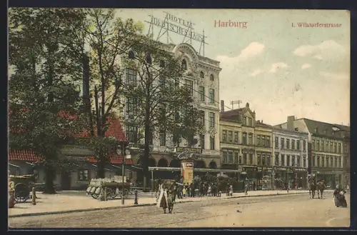 AK Hamburg-Harburg, Hotel Deutsches Haus, Wilstorferstrasse