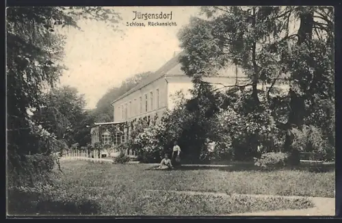 AK Jürgensdorf, Rückansicht vom Schloss