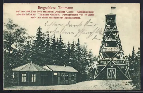 AK Wingst, Gasthof Thumann, Fernsichtturm von 70 Stufen