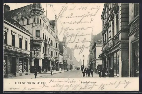 AK Gelsenkirchen, Geschäft der Geschwister Schartenberg in der Bahnhofstrasse