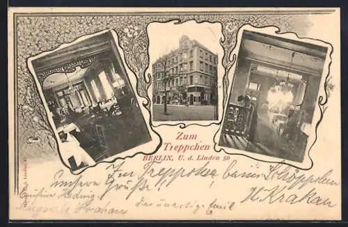 AK Berlin, Restaurant zum Treppchen, Unter den Linden 56