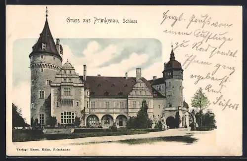 AK Primkenau, Blick auf das Schloss