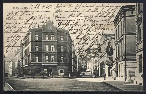AK Hamburg-Harburg, Müllerstrasse und Heinrichstrasse