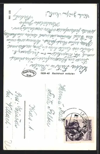 AK Göss, Ortsansicht mit Kirche und dem Reichenstein