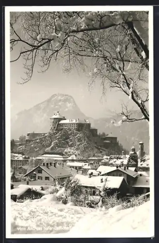 AK Kufstein, Ortsansicht im Winter v. Andreas-Hofer-Denkmal