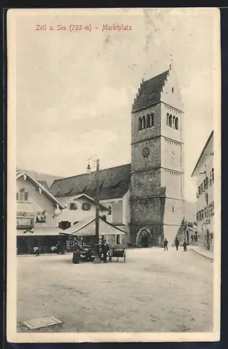 AK Zell a. See, Marktplatz mit Café