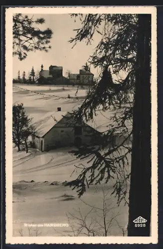 AK St. Johann am Wimberg, Hansberg, Ortsansicht im Schnee