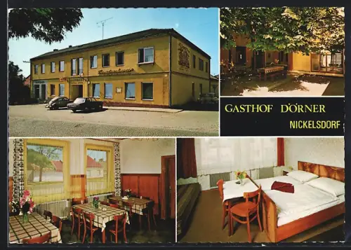 AK Nickelsdorf, Gasthof Dörner, mit Hof u. Innenansichten