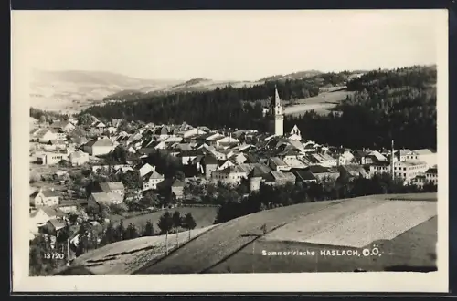 AK Haslach /O.-Ö., Teilansicht mit Umgebung aus der Vogelschau