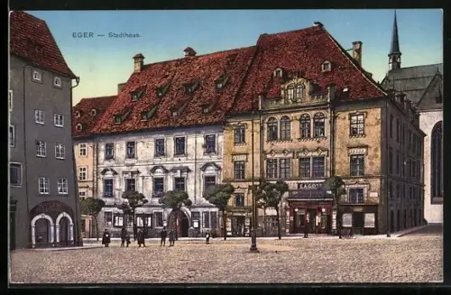 AK Eger, Das Stadthaus, Ortspartie