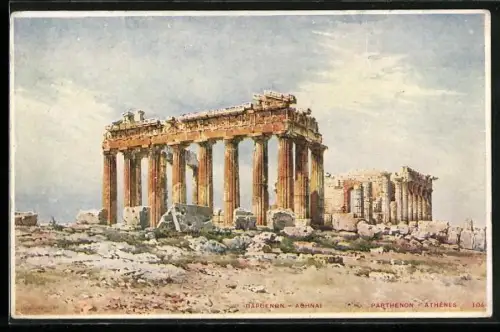 Künstler-AK Athénes, Parthénon
