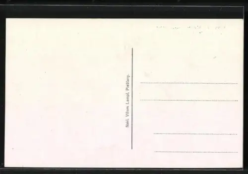 AK Bad Pistyan, Totalansicht mit Uferpartie