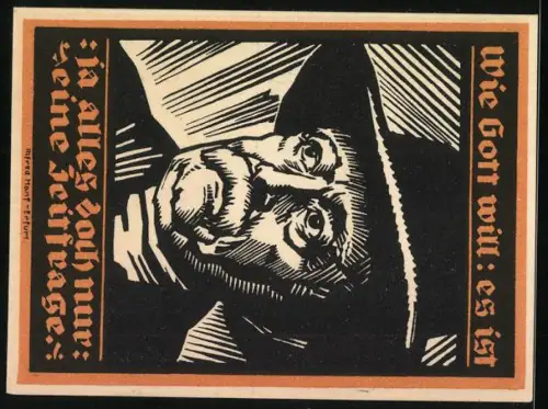 Notgeld Genthin 1921, 2 Mark, Bismarck, Mutter mit Kind, Blattmotiv, Porträt mit Spruch Wie Gott will: es ist