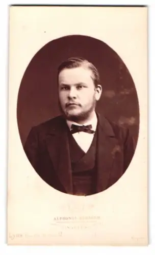 Fotografie Alphonse Bernoud, Naples, Porträt eines Mannes mit Bart