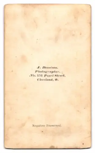 Fotografie J. Dennison, Cleveland, Pearl Street 151, Porträt eines Herrn