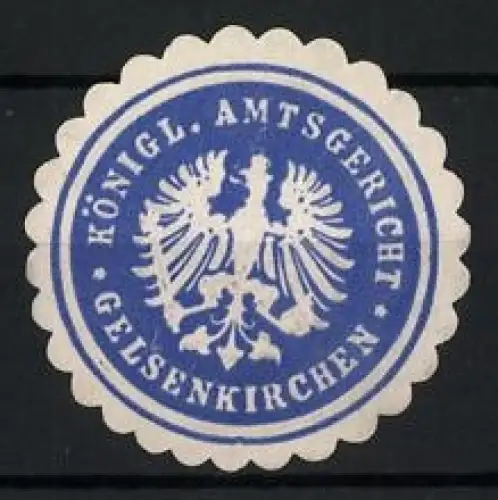 Reklamemarke Gelsenkirchen, Königl. Amtsgericht, Adlerwappen