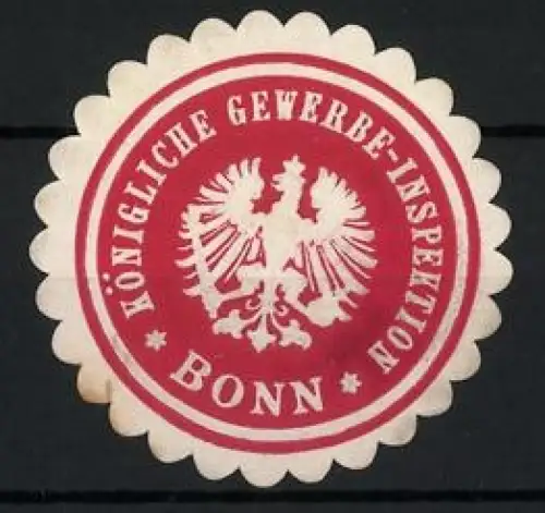Reklamemarke Bonn, Königliche Gewerbe-Inspektion, Preussischer Adler