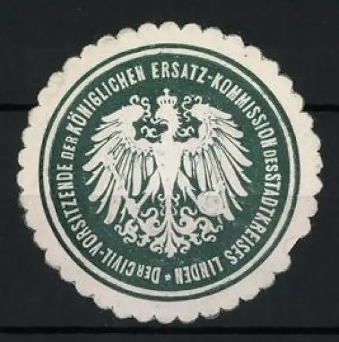 Reklamemarke Linden, Königliche Ersatz-Kommission, Preussischer Adler