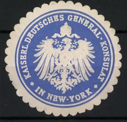 Reklamemarke New York, Kaiserl. Deutsches General-Konsulat, Reichsadler