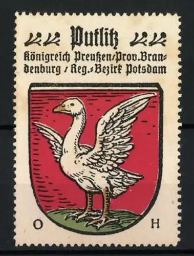 Reklamemarke Putlitz, Königreich Preussen /Prov. Brandenburg, Gans im Wappen, Kaffee-HAG Serie