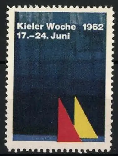 Reklamemarke Kieler Woche 1962, 17.-24. Juni, Segelboote