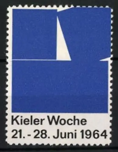 Reklamemarke Kiel, Kieler Woche, Segelboot, 1964