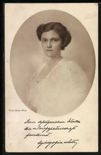 AK Kaiserin Zita von Österreich im Halbportrait