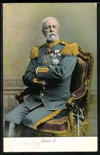 AK Oscar II von Schweden in Uniform