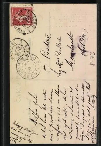 AK Périgeux, Abbé Chabot in einem Weinfass von Monbazillac