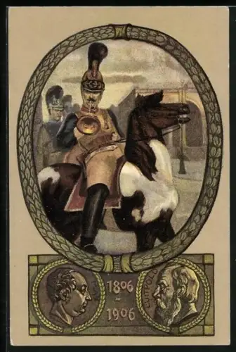 Künstler-AK Haustein, zu Gunsten d. Sanatoriums für Lungenkranke, Luitpold, Kavallerist mit Horn.