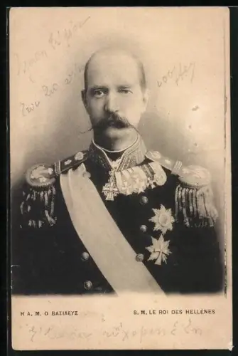 AK Portrait Georg I., König von Griechenland