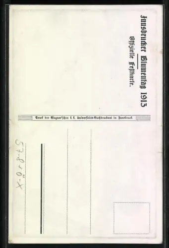 Künstler-AK Innsbruck, Blumentag 1913, Rauchender Schornsteinfeger