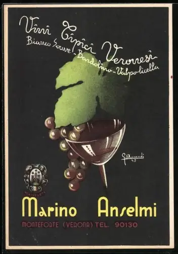 Künstler-AK Monteforte d`Alpone, Marino Anselmi - Vini Tipici Veronesi