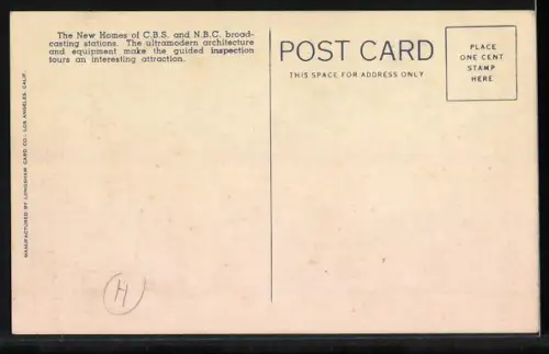 AK Hollywood, Calif., Radio City, New Studios of CBS and NBC