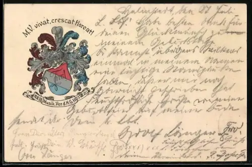 AK Wappen der Musik-Vereins d. H. G. H. 1902