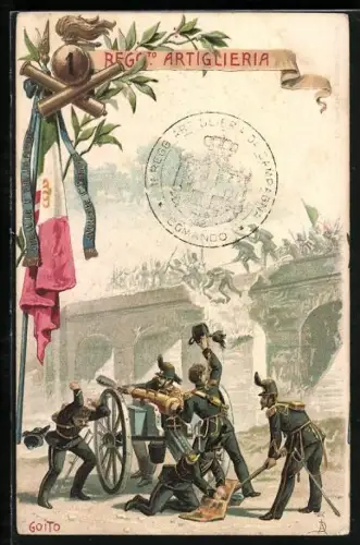 Künstler-AK 1. Reggimento Artiglieria