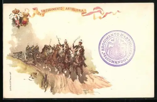 Künstler-AK 24. Reggimento Artiglieria
