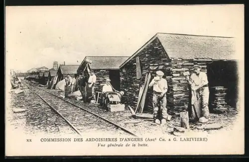 AK Angers, Commission des Ardoisières, Veu générale de la butte, Steinbruch