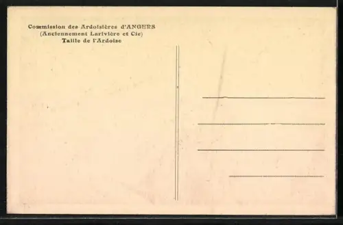 AK Angers, Commission des Ardoisières, Taille de l`Ardoise