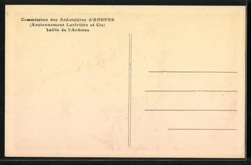 AK Angers, Commission des Ardoisières, Taille de l`Ardoise