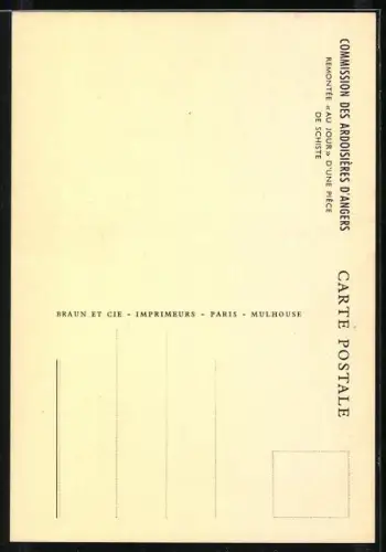 AK Angers, Commission des Ardoisières, Remontée au jour d`une pièce de schiste