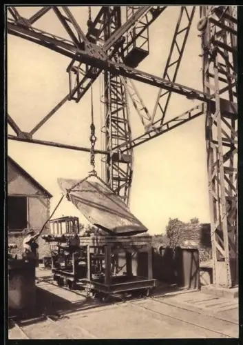 AK Angers, Commission des Ardoisières, Remontée au jour d`une pièce de schiste