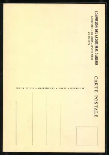 AK Angers, Commission des Ardoisières, Remontée au jour d`une pièce de schiste