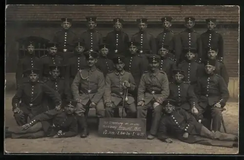 Foto-AK Soldaten der Infanterie in Uniform,18. Korp. 2. Rekr.-Dep. I. No. 35