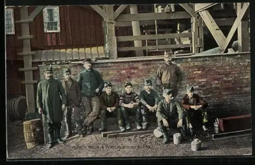 AK Lunch hour, A typical mining scene, Arbeiter im Bergbau