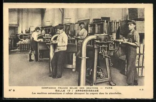 AK Paris, Compagnie Franco Belge des Crayons, Salle 17: Arrondissage, Les machines automatiques à raboter