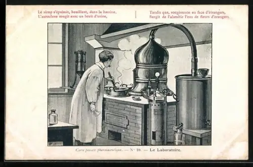 AK Carte postale pharmaceutique, Le Laboratoire
